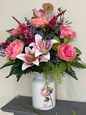 Silk Lilies and Peonies